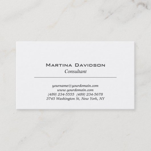 白黒クラシカルプレーンクリエイティブ 名刺 (正面)