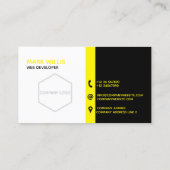 白黒クラシックとイエロー名刺 名刺 (裏面)