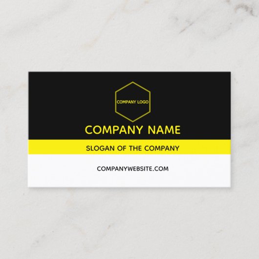 白黒クラシックとイエロー名刺 名刺 (正面)