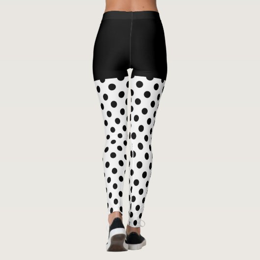白黒クラシックな水玉模様 レギンス (裏面)