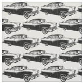 白黒クラシックな車の生地 ファブリック (見本)