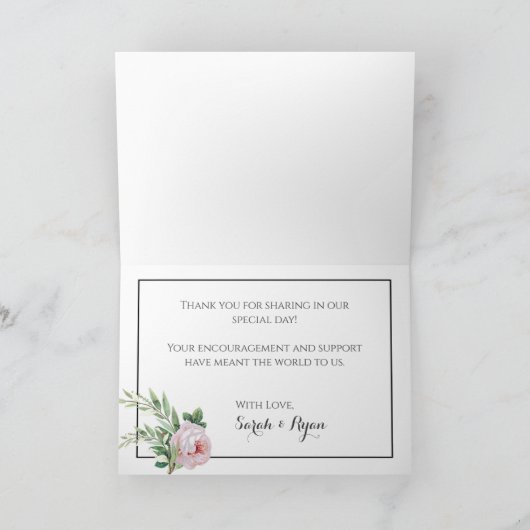 白黒クラシックの結婚サンキューカード サンキューカード (内部)