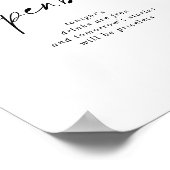 白黒クラシックの結婚バー標識 ポスター (角)