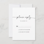 白黒クラシックウェディングRSVP 出欠カード (正面)