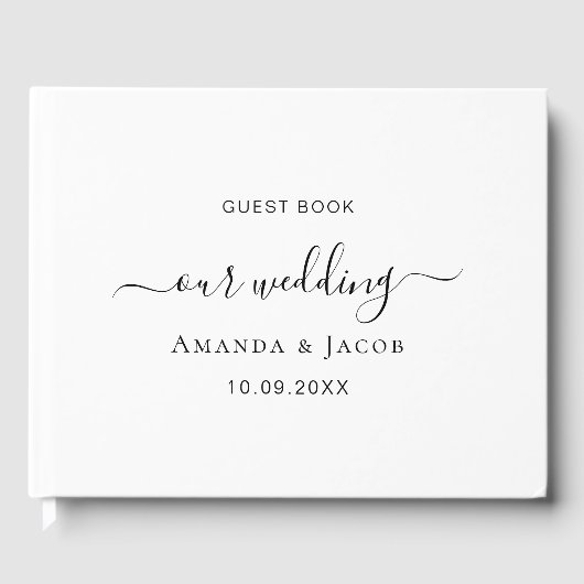 白黒クラシックエレガントウェディング ゲストブック (正面)