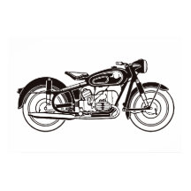 白黒クラシックオートバイ