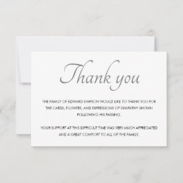白黒クラシックサンキュー葬儀 サンキューカード