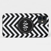 白黒クラシックシボロントリオモノグラム Case-Mate iPhoneケース (裏面(横))