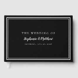 白黒クラシックシンプルエレガントモダン結婚 ゲストブック