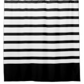 白黒クラシックストライプ シャワーカーテン (正面)