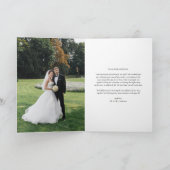 白黒クラシックタイポグラフィストライプの結婚の サンキューカード (内部)