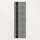 白黒クラシックタイルのパターンのタグライン ヨガマット (裏面)