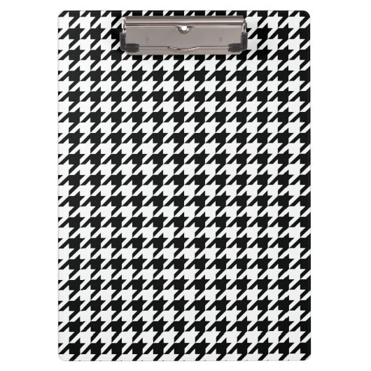 白黒クラシックチェッ千鳥格子のク クリップボード (正面)