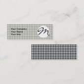 白黒クラシックチェッ千鳥格子のク スキニー名刺 (正面/裏面)