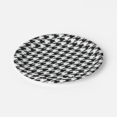 白黒クラシックチェッ千鳥格子のク ペーパープレート (アングル)
