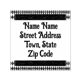 白黒クラシックハーレクインダイアモンドアーガイル セルフインキングスタンプ