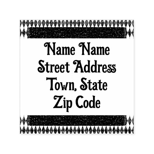 白黒クラシックハーレクインダイアモンドアーガイル セルフインキングスタンプ (デザイン)