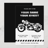 白黒クラシックバイク 招待状 (正面/裏面)