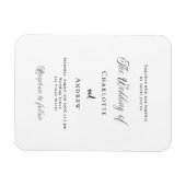 白黒クラシックフォーマル結婚式招待状 マグネット (横)