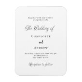 白黒クラシックフォーマル結婚式招待状 マグネット (縦)