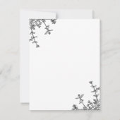 白黒クラシックフローラヴィンテージクレストモノグラム ノートカード (裏面)