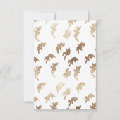 白黒クラシックフローラ金ゴールド結婚クレスト 出欠カード (裏面)