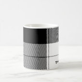 白黒クラシックプレイドイニシャルモダン名門私立校風の コーヒーマグカップ (中央)