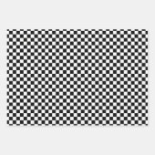 白黒クラシックプレイド ラッピングペーパーシート (正面2)