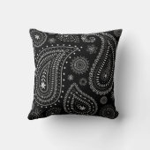 白黒クラシックペイズリーチャーム クッション (裏面)
