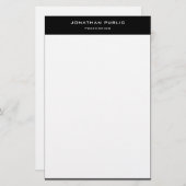 白黒クラシックミニマエレガントリストテンプレート 便箋 (正面/裏面)