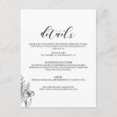 白黒クラシックミニマルモダン結婚詳細 エンクロージャーカード (正面)