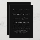 白黒クラシックモダン結婚1 招待状 (正面/裏面)