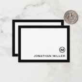 白黒クラシックモノグラム ノートカード (正面/裏面インサイチュ)