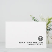 白黒クラシックモノグラム 便箋 (スタンド正面)