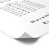 白黒クラシックモノグラ結婚ムの座席表 ポスター (角)