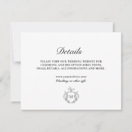 白黒クラシックラックス結婚ズ詳細カード 招待状