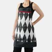 白黒クラシックレッドハーレクインダイアモンドアーガイル エプロン (インサイチュ)