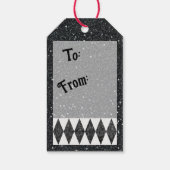 白黒クラシックレッドハーレクインダイアモンドアーガイル ギフトタグ (裏面)