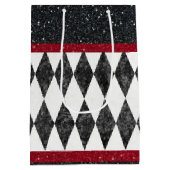 白黒クラシックレッドハーレクインダイアモンドアーガイル ミディアムペーパーバッグ (裏面)