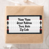 白黒クラシックレッドハーレクインダイアモンドアーガイル ラベル (インサイチュ)