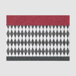 白黒クラシックレッドハーレクインダイアモンドアーガイル 薄葉紙