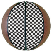 白黒クラシックレトロ市松模様に模様 バスケットボール (縦)