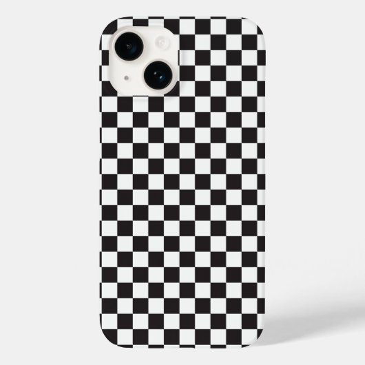 白黒クラシックレトロ市松模様に模様 Case-Mate iPhoneケース (裏面)