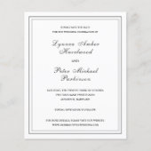 白黒クラシック予算結婚式の日付の保存 (正面)