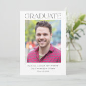 白黒クラシック写真の卒業発表 案内状 (スタンド正面)