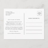 白黒クラシック写真卒業 案内ポストカード (裏面)