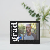 白黒クラシック写真卒業 案内ポストカード (スタンド正面)