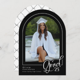 白黒クラシック写真2025年グラッド発表 招待状