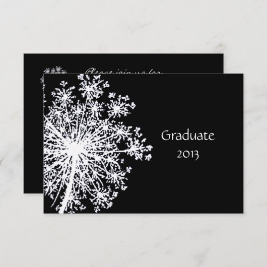 白黒クラシック卒業クイーンアンレース 招待状 (正面/裏面)