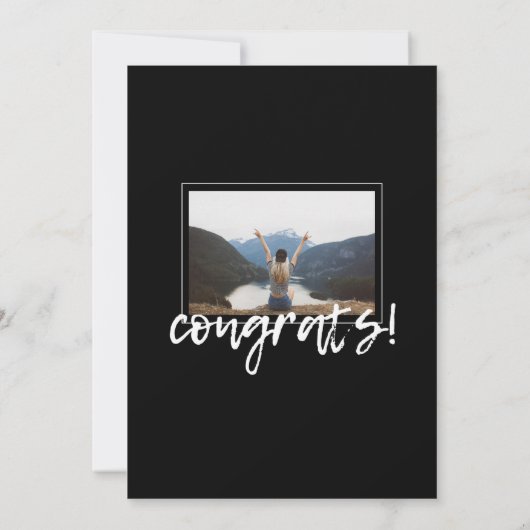 白黒クラシック卒業発表 案内状 (裏面)